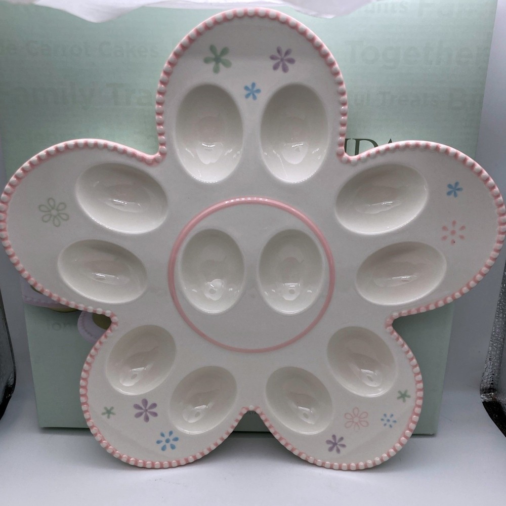 New! Oneida Bunny Hop Easter Egg Platter 898194 Holiday Spring Deviled Eggs